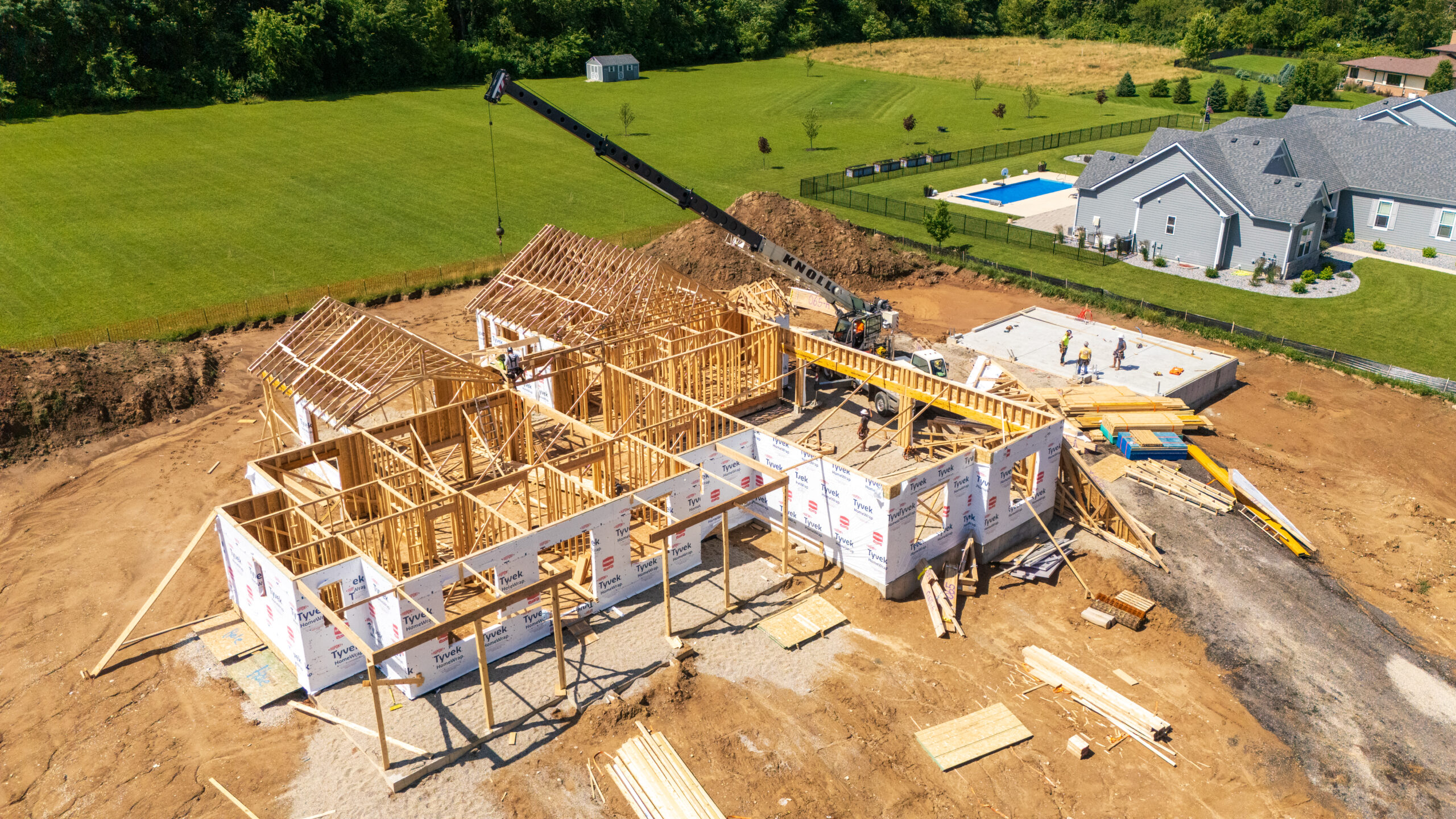 New home construction in Twin Lakes, Wisconsin by A.M. Woodland Construction