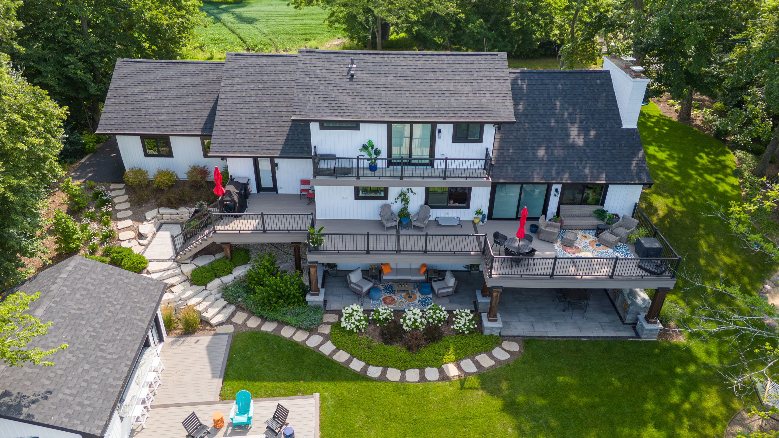 Lakeside custom home remodel in Antioch, Illinois by A.M. Woodland Construction